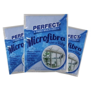 Pano Multiuso Limpa-vidros Perfect Microfibra Azul