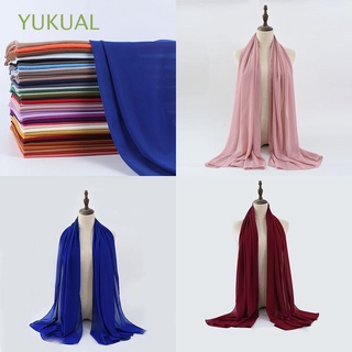 YUKUAL 180x75cm Soft Stylish Plain Women's Headband Shawl Long Scarf Knitted Headscarf