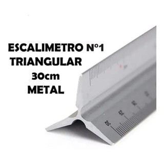 Escalímetro Triangular Régua Profissional N°1 em metal 30 cm