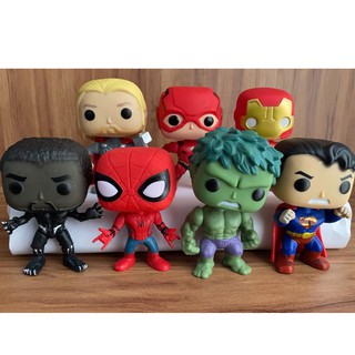 Bonecos Funko Super herois, Homem-aranha, Batman, Hulk, Capitão America, Super man, etc