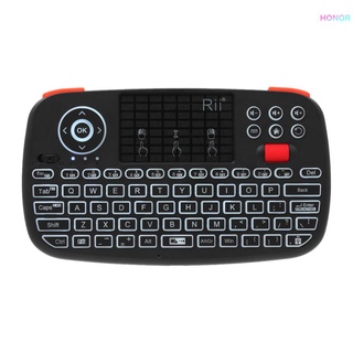 Rii-I4 Mini Teclado Sem Fio Bluetooth & 2.4ghz Dual-Modos Handheld Fingerboard Backlit Mouse Touchpad Controle Remoto Co