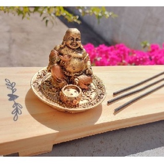Incensario Buda Chinês Dourado para 3 Incensos (3)