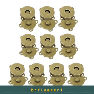 Brflameer1 10 Pares Fecho Magnético Snaps Botões Diy Bolsas Bolsa Artesanato 14mm Prata (7)