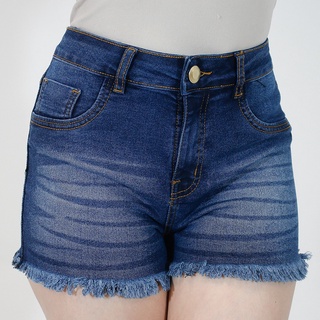 Shorts Jeans Imporium Feminino Cós Alto Cintura Alta Barra Desfiada