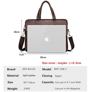 JEEP BULUO 14 Polegada Arquivo Hot Messenger Bags Maleta Bolsa Para Laptop De Couro Dos Homens De Negócios Do Escritório Sacola (2)