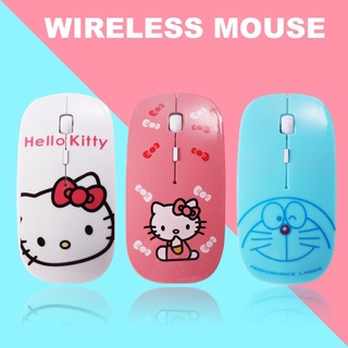 Mouse Sem Fio Ultra Fino 2.4g Hello Kitty Com Estampa De Desenho