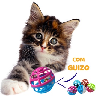 Brinquedo Para Gato Bolinha Com Guizo Anti Estressante Coloridas