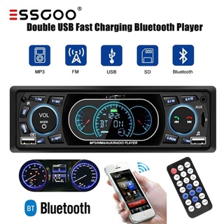 ESSGOO 1 Din-12V Reprodutor De Áudio Estéreo De Carro Bluetooth Fm Mp3 Usb / Aux / Aux / Carro Eletrônica In-Sh