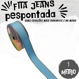 Fita Jeans Pesponto 22mm Sinimbu Nº5 | 1 Metro - Jeans Claro