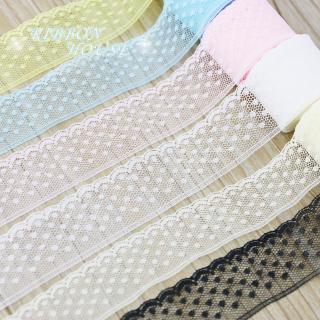 (10 100yards / Roll) 30mm Dots Lace Webbing Tecido Decoração Material De Embalagem Do Presente Do Amor Rolos