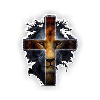 Adesivo cruz e leão de judah cruz jesus crente gospel evangelico cristão leao de juda
