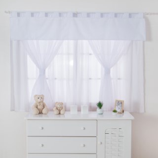 cortina infantil para quarto de bebe e crianças branca liso/ decoração de casa