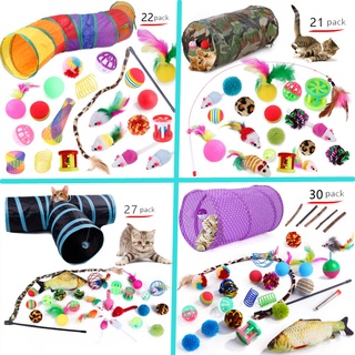Value cat toy SET 30 Peças pet Brinquedos Do Gato Brinquedo Canal Engraçado Vara Rato Fornecimentos (1)