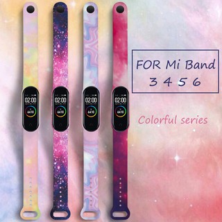 Pulseira De Silicone Flexível Estampada Para Xiaomi Band 3 / 4 Mi Band 5 / 6 Strap (1)
