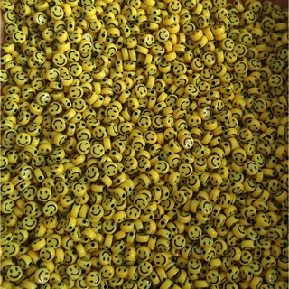 Miçanga Smile Carinha Feliz Amarelo 7mm para Pulseiras - 200 pçs