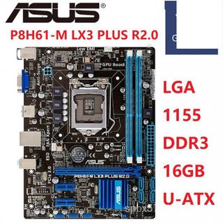 Placa Mãe Desktop Asus P8H61-M LX3 PLUS R2.0 H61 Soquete LGA 1155 i3 i5 i7 DDR3 16G Original Usada