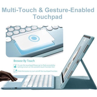 Caso De Teclado Touchpad Para Ipad Air4 (4Th Gen) 2020 Trackpad Teclado Retroiluminado Para Ipad 10.9 Polegada Ar 4 Capa De Couro (6)