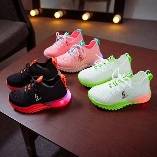 Tênis Esportivo com Luz LED Piscante / Tênis Luminoso Infantil Unissex / Sapatos com Luz em Estilo Coreano
