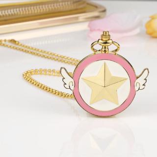 Relógio De Bolso Esportivo Sailor Moon Sakura Cardcaptor De Liga De Bronze Com Colar De Corrente