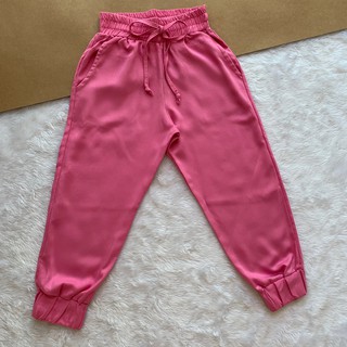 Calça jogger infantil feminina rosa roupa modinha menina