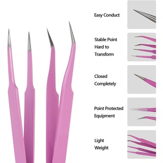 Mohamm Candy Color Series Tweezers Creative Hand Account Tools Stainless Steel (5)