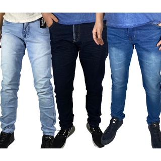 Kit 3 Calças Jeans Masculina C/ Lycra Elastano Slim Fit preco barato (1)
