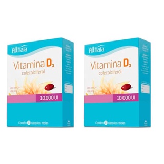 kit 2 Vitamina D 10000 UI c/30 colecalciferol saúde imunidade pandemia homem mulher