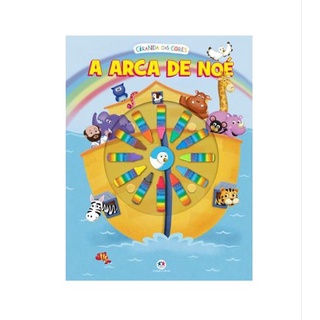 Livro infantil A Arca de Noé - Coleção Ciranda das cores - Ciranda Cultural - Livro + Giz de Cera