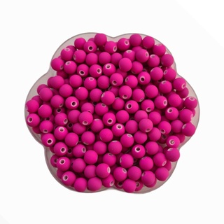 Miçanga - Bola Emborrachada - Rosa Pink - 6mm - Pct c/ 50gr