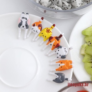 Yuke Mini Garfos De Frutas Com Desenho De Animais Para Crianças / Bolo / Sobremesa / Alimentos / Frutas