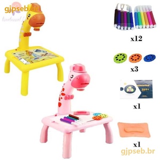 Mesa de Desenho com Projetor LED Educacional Brinquedo Infantil para Arte Pintura e Artesanato de Meninas