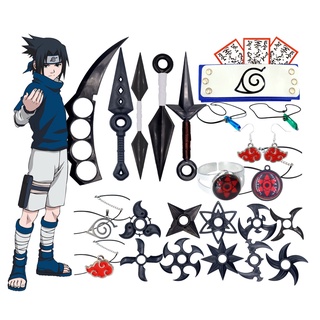 Kit Kunai Naruto Sasuke Manto Capa Itens para Fantasia Naruto Infantil Unitário