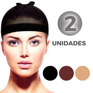 2 Toucas em nylon para peruca (Wig Cap) - Cores: Preto, marrom e bege