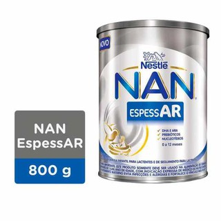 Formula infantil NAN espessarAR lata com 800gr, formula antirefluxo
