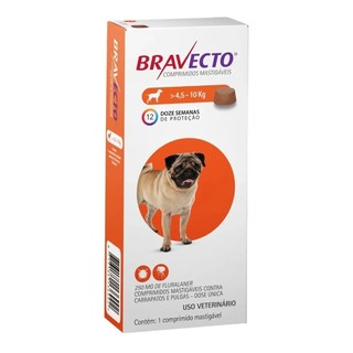 Bravecto Comprimido Antipulgas e Carrapatos MSD Para Cães De 4,5 A 10 kg