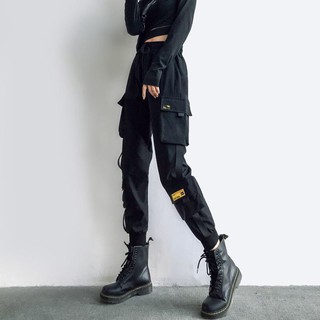 VmewSher New Spring Autumn Women High Waist Cargo Pants Loose Harajuku BF Trousers Plus Size (5)