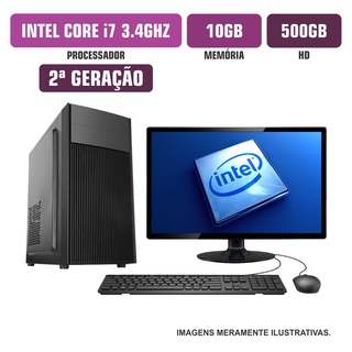 Computador Flex Computer Intel Core I7-2600 10GB HD 500Gb Monitor 15"