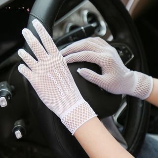 1 Par Luvas Arrastão Brancas Pretas Para As Mulheres Touch Screen Dedo Cheio Elegante Do Partido Laço De Malha De Condução