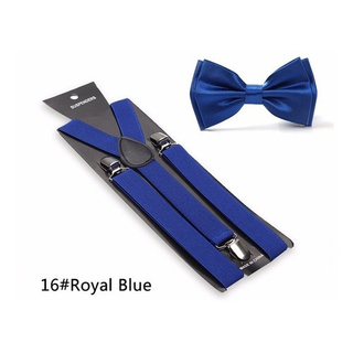 Kit Suspensório + Gravata Borboleta Azul Royal Mega Promoção