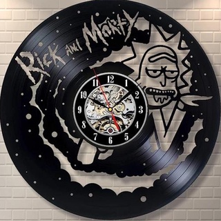 Relogio de parede Rick and Morty feito em disco De Vinil - Relógio De Vinil Disco LP