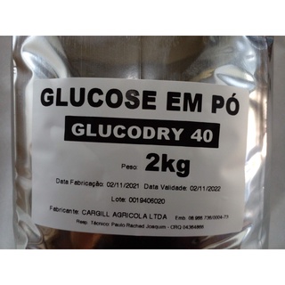 Glucose em Pó 2Kg - Glucodry 40 -ideal Sorvetes, Bolos, Tortas, Balas, Pães - Confeitaria em Geral