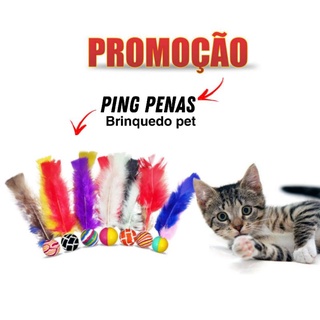 brinquedo Pet ping pena bolinha pula pula interativa para gatos