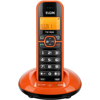 Telefone Sem Fio Elgin Com Identicador De Chamadas e viva voz Tsf 7600 - Cor Preto com Laranja (1)