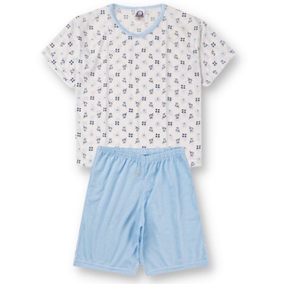 Conjunto Pijama Camisa Masculina e Bermuda Verão Juvenil Poliéster Estampado (9)