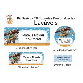 Kit 50 Etiquetas Escolares Laváveis A Prova D'água