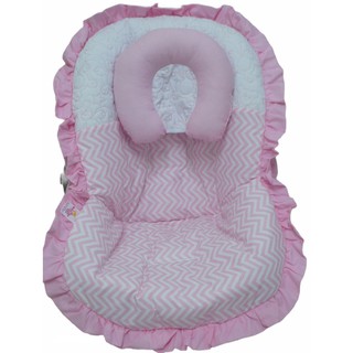 Capa Para Bebê Conforto + Apoio De Pescoço Rosa - Menina (1)