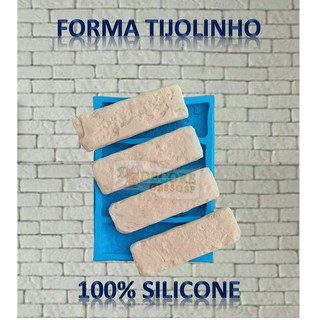 Molde Forma Silicone Para Placa 3D - Gesso / Cimento - Bloco Tijolinho Rustico 19x6 (1)
