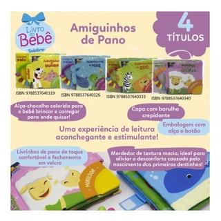 LIVRO DE PANO - AMIGUINHOS DE PANO: ANIMAIZINHOS DO ZOO - COM CHOCALHO E MORDEDOR (3)