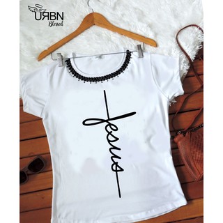 Camiseta Feminina Blusa - Pedras T-shirt Jesus Gospel Deus