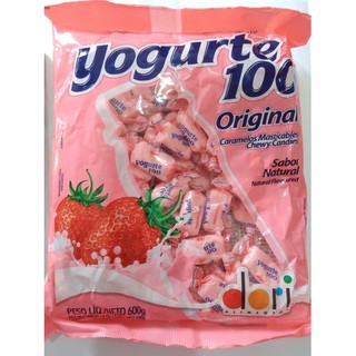 Bala Yogurte 100 Original Dori - pacote com 600 gramas.